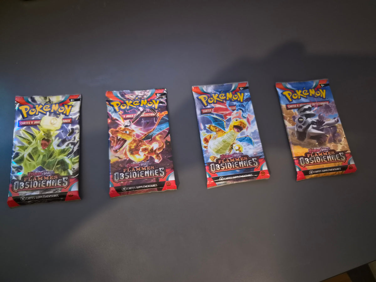 Artset Flammes Obsidiennes (EV03) – Lot de 4 boosters Pokémon JCC