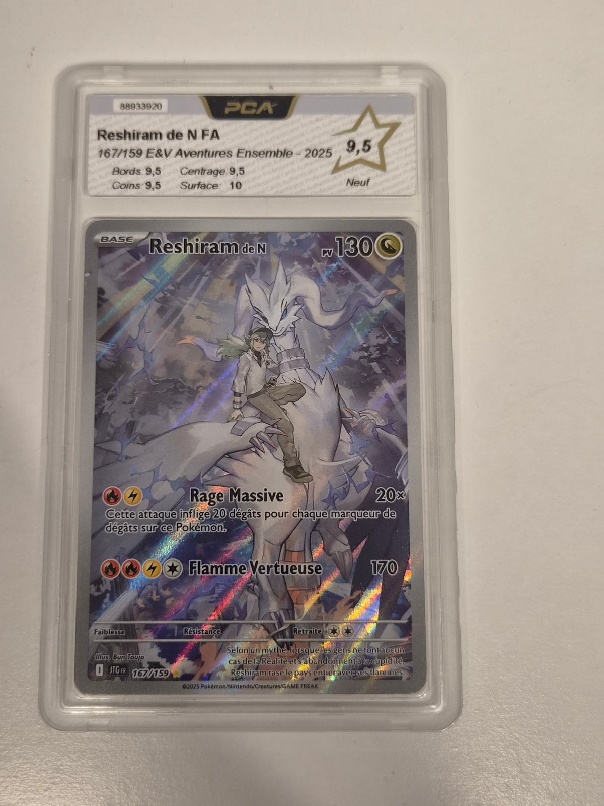 Reshiram de N 167/159 – Aventures Ensemble – PCA 9,5 – FR